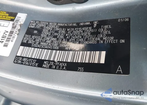 2006 Toyota Sienna Le from USA, damaged, VIN 5TDZA23C56S451906